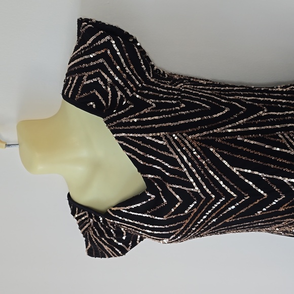 Iris Los Angeles Black Sequin Dress Womens Party Cocktail Dress Size S - Picture 3 of 10